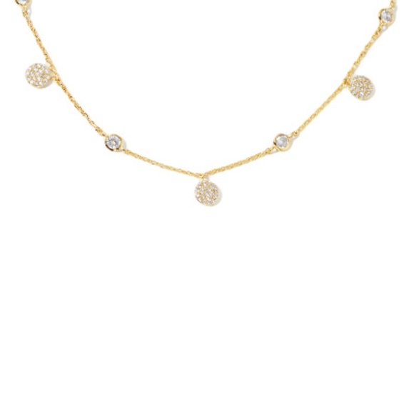 CZ Charm Dangle Chain Necklace - Picture 2 of 3